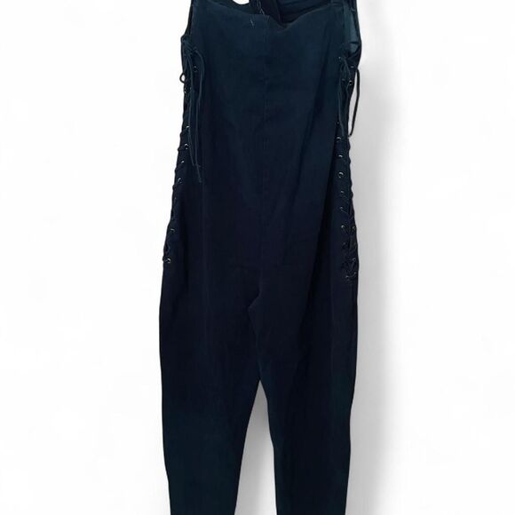 Women's Black and Navy Jumpsuit - Picture 4 of 5